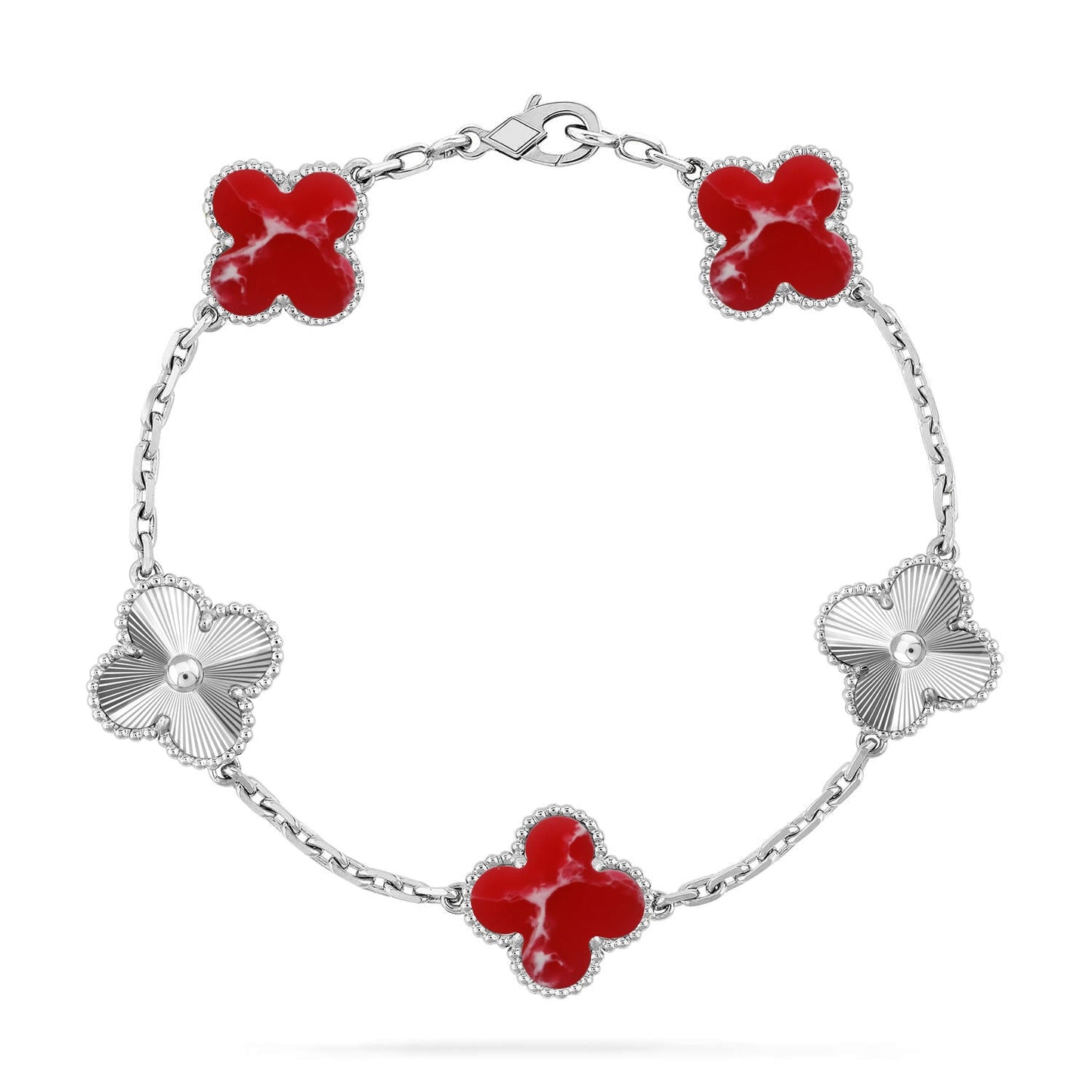 [Glow Jewelry]CLOVER 5 MOTIF RED PATTERN BRACELET COLLECTION