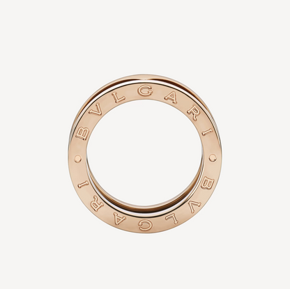 [Glow Jewelry]ZERO 1 TWO-BAND LOOPS AND BLACK CERAMIC PINK GOLD RING