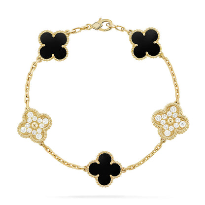 [Glow Jewelry]New CLOVER 5 MOTIF ONYXS BRACELET COLLECTION