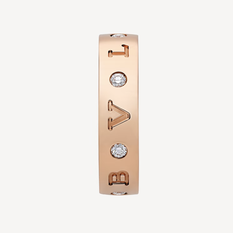 [Glow Jewelry]ZERO 1 ESSENTIAL PINK GOLD BAND WITH DIAMONDS RING
