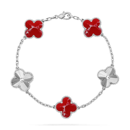 [Glow Jewelry]New CLOVER 5 MOTIF RED PATTERN BRACELET COLLECTION