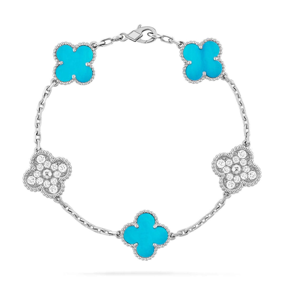 [Glow Jewelry]New  CLOVER 5 MOTIF TURQUOISE BRACELET COLLECTION