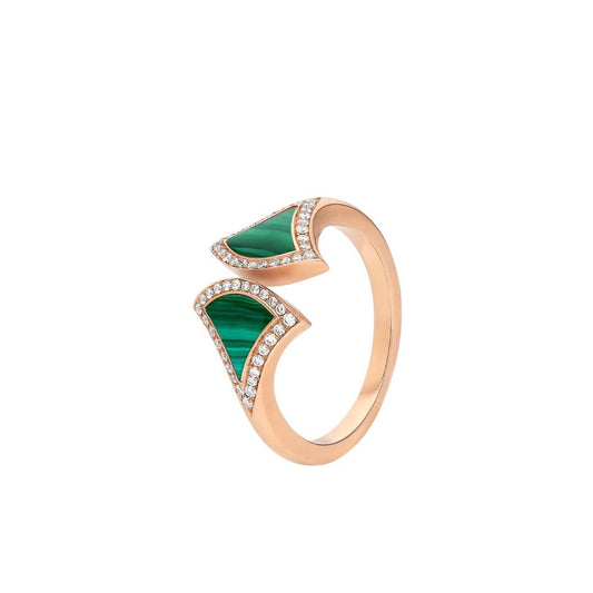 [Glow Jewelry]DREAM MALACHITE DIAMOND OPEN RING