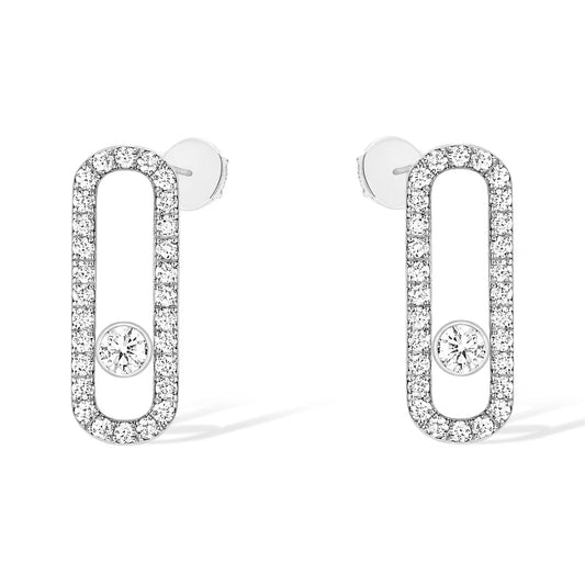 [Glow Jewelry]MOVE UNO STUD DIAMOND PAVED EARRINGS