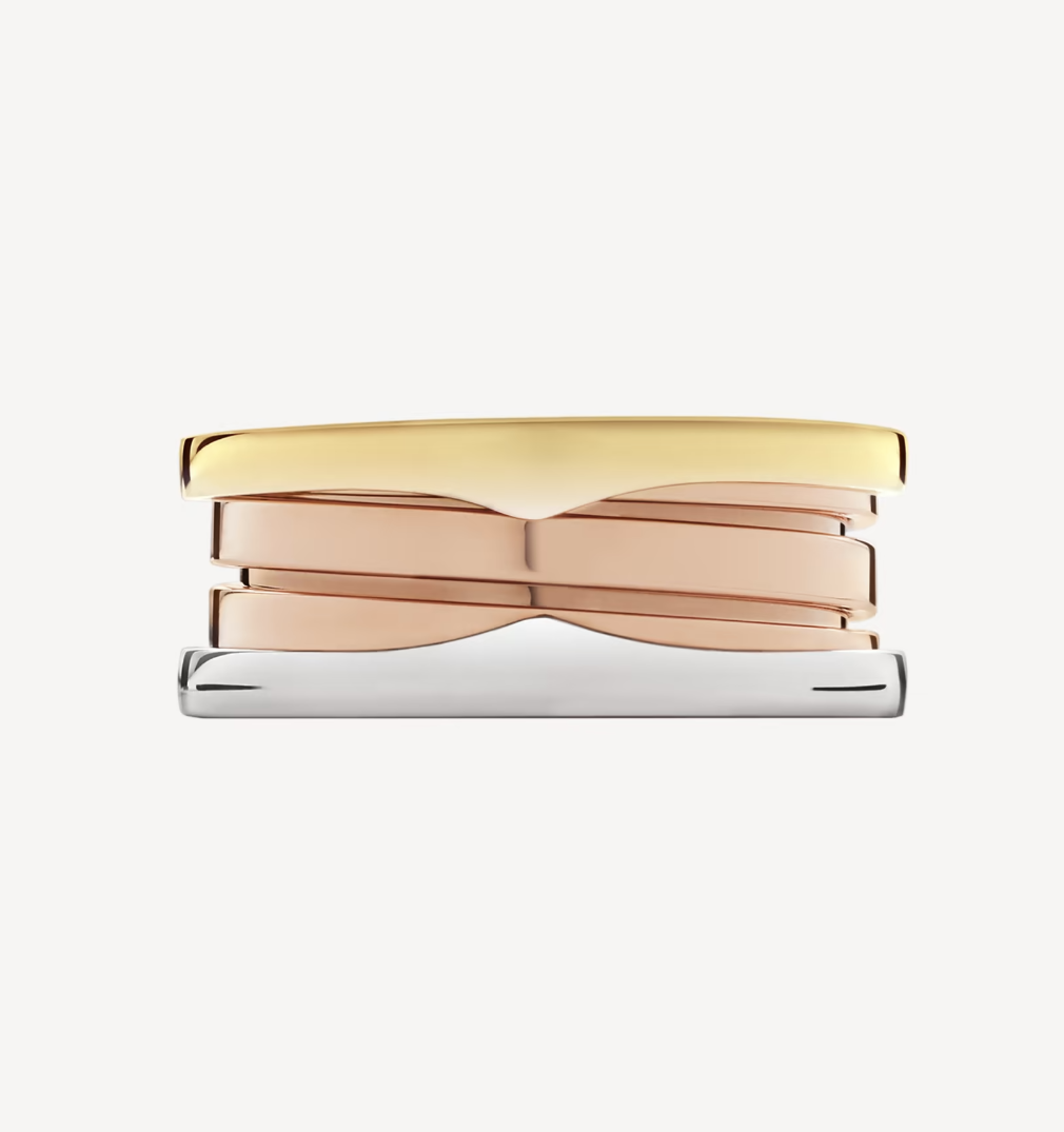 [Glow Jewelry]ZERO 1 THREE-BAND ROSE WHITE AND YELLOW RING