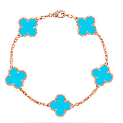 [Glow Jewelry]New  CLOVER 5 MOTIF TURQUOISE BRACELET COLLECTION
