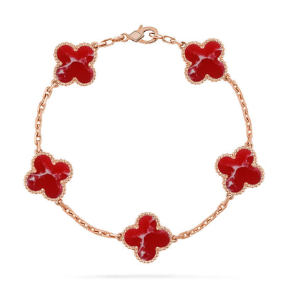 [Glow Jewelry]New CLOVER 5 MOTIF RED PATTERN BRACELET COLLECTION