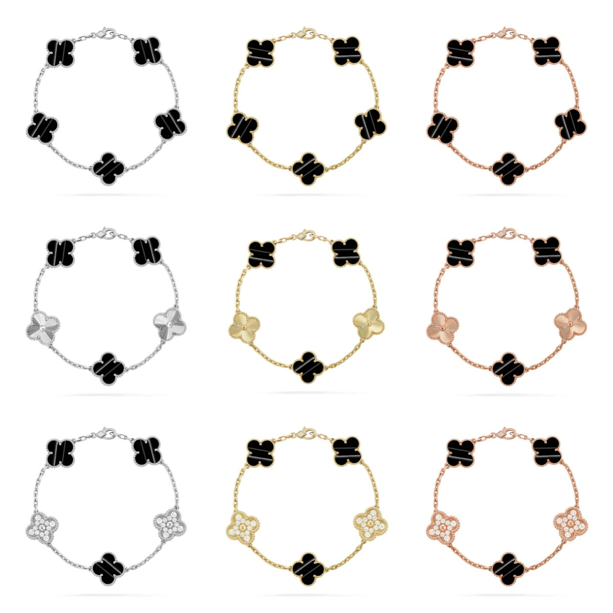[Glow Jewelry]New  CLOVER 5 MOTIF PULSAR STONE BRACELET COLLECTION