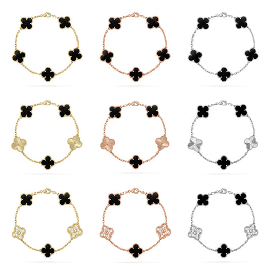 [Glow Jewelry]New CLOVER 5 MOTIF ONYXS BRACELET COLLECTION