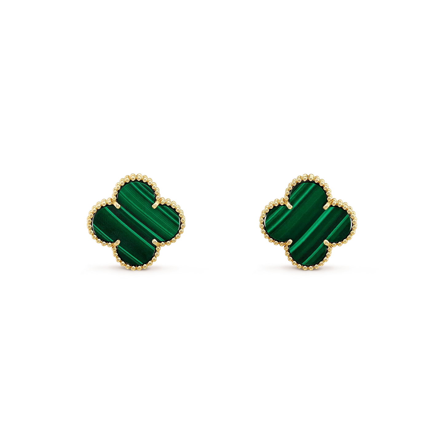 ¡®Glow Jewelry¡¯CLOVER MINI 9.5MM MALACHITE  EARRINGS