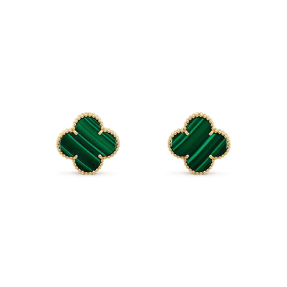 ¡®Glow Jewelry¡¯CLOVER MINI 9.5MM MALACHITE  EARRINGS