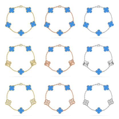 [Glow Jewelry] CLOVER 5 MOTIF BLUE AGATE BRACELET COLLECTION