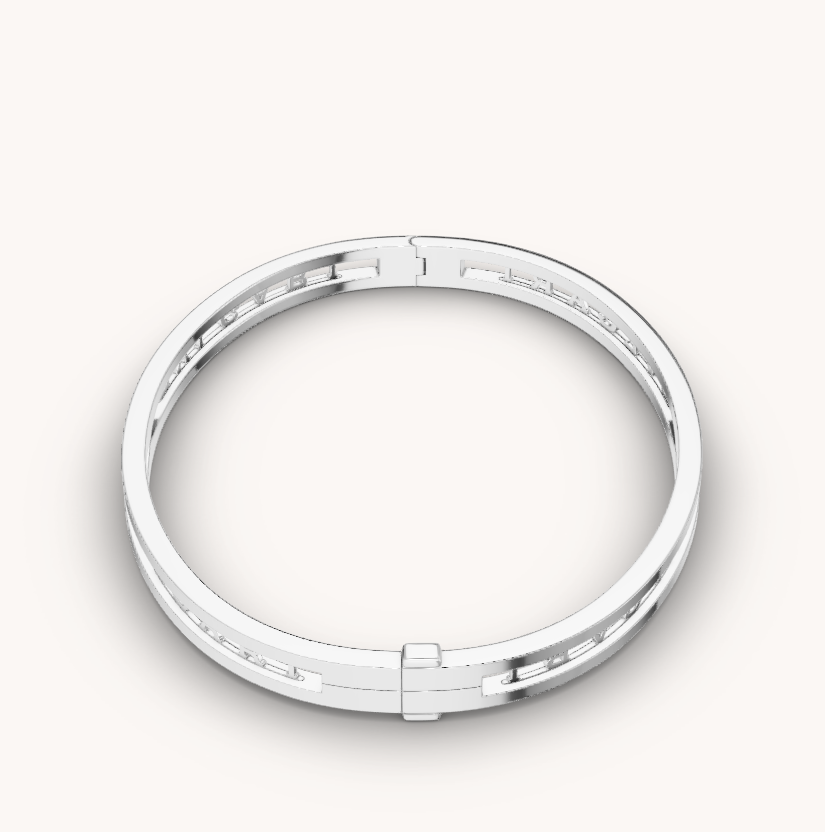 [Glow Jewelry]ZERO 1 SPIRAL LOGO SILVER BRACELET