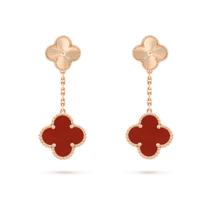 ¡®Glow Jewelry¡¯CLOVER 2 MOTIF  LASER CARNELIAN EARRINGS