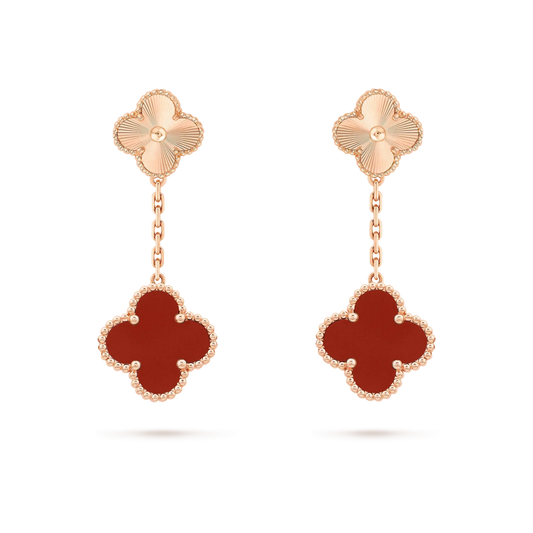 ¡®Glow Jewelry¡¯CLOVER 2 MOTIF  LASER CARNELIAN EARRINGS
