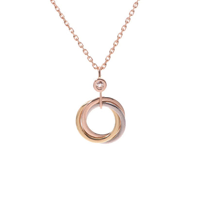 [Glow Jewelry]TRINITY SILVER GOLD PINK GOLD NECKLACE