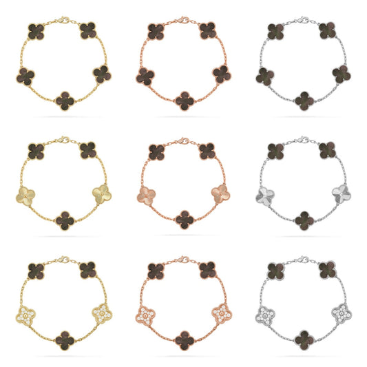 [Glow Jewelry]New CLOVER 5 MOTIF GRAY MOP BRACELET COLLECTION