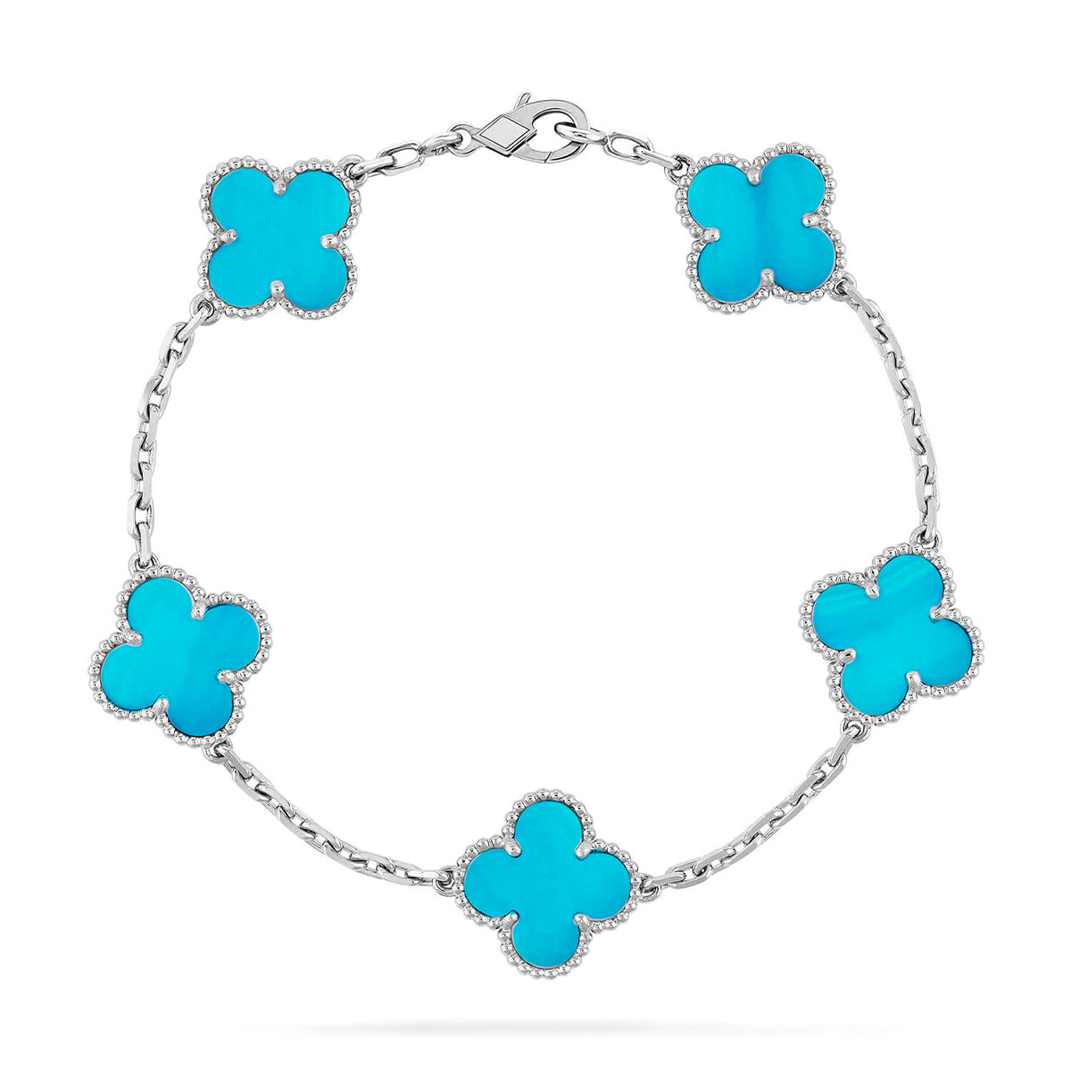 [Glow Jewelry]New  CLOVER 5 MOTIF TURQUOISE BRACELET COLLECTION
