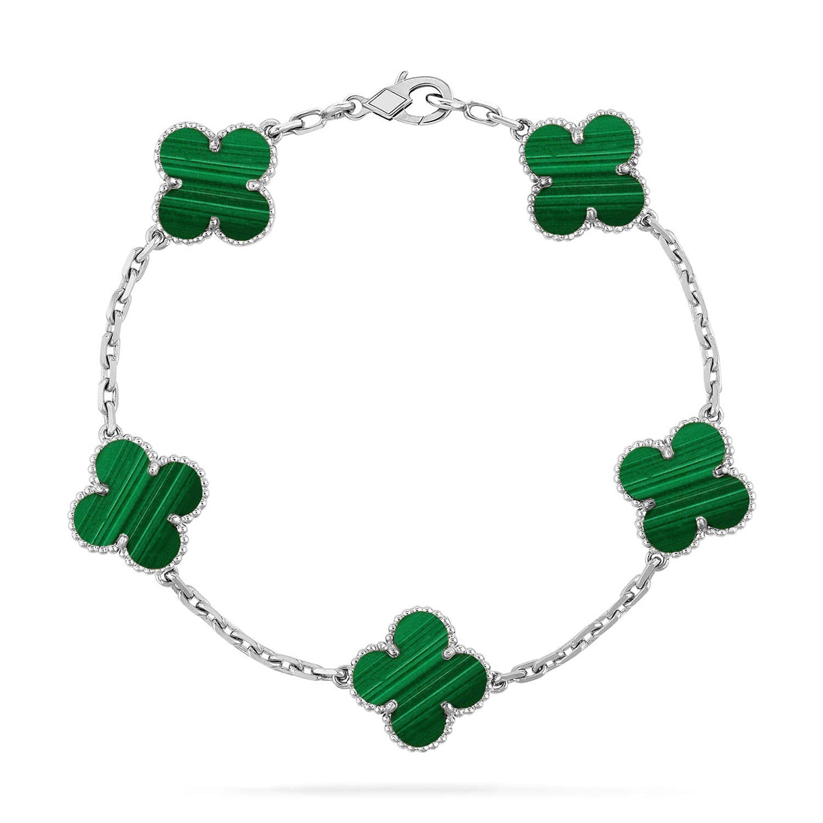 [Glow Jewelry]New  CLOVER 5 MOTIF MALACHITE BRACELET COLLECTION