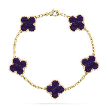 [Glow Jewelry]New CLOVER 5 MOTIF PURPLE STRIPES BRACELET COLLECTION