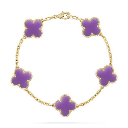 [Glow Jewelry]New CLOVER 5 MOTIF LIGHT PURPLE BRACELET COLLECTION