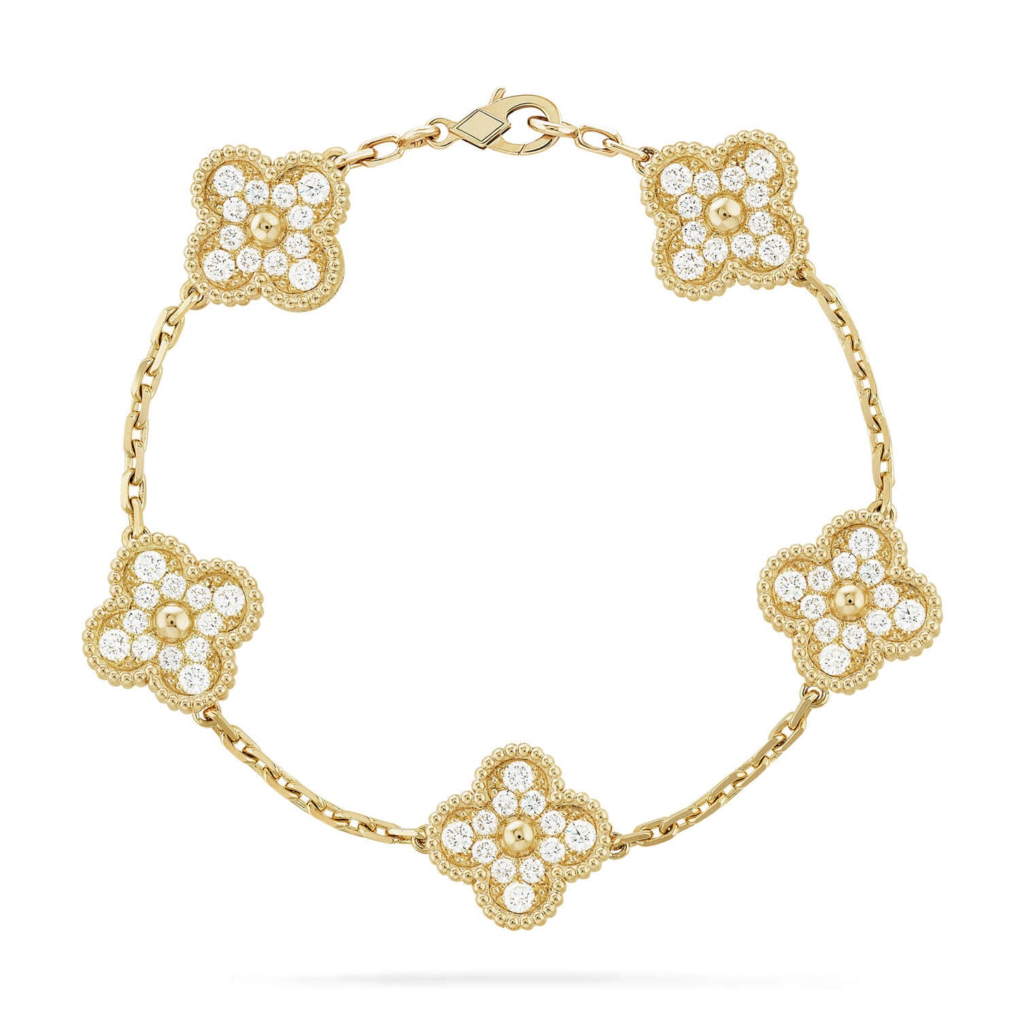 [Glow Jewelry] New  CLOVER 5 MOTIF FULL DIAMOND BRACELET COLLECTION