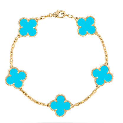 [Glow Jewelry]New  CLOVER 5 MOTIF TURQUOISE BRACELET COLLECTION