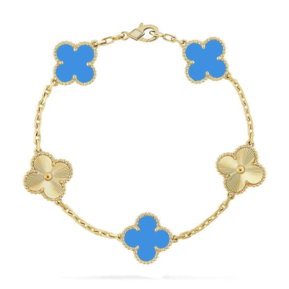 [Glow Jewelry]New CLOVER 5 MOTIF BLUE AGATE BRACELET COLLECTION