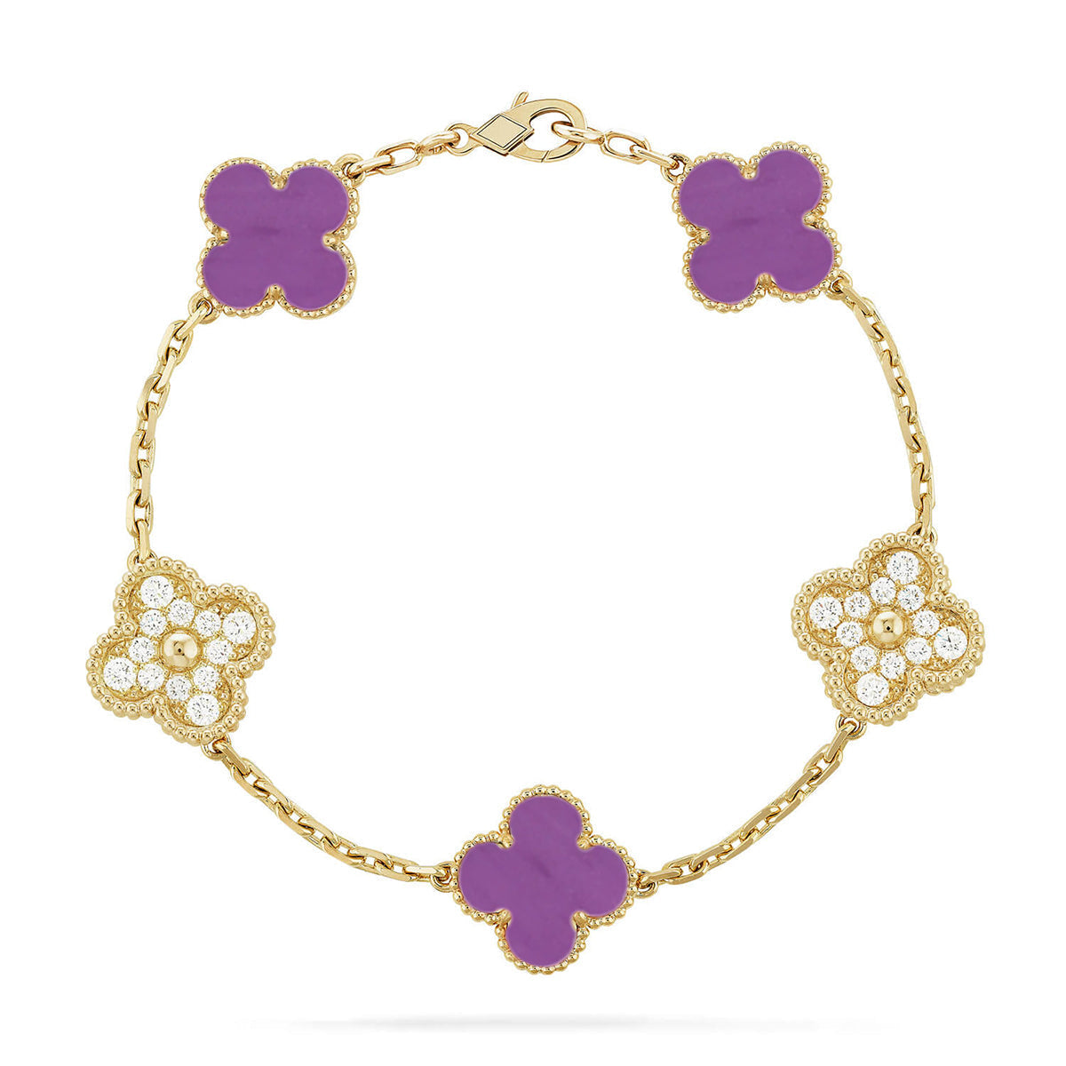[Glow Jewelry]New  CLOVER 5 MOTIF VIOLET BRACELET COLLECTION