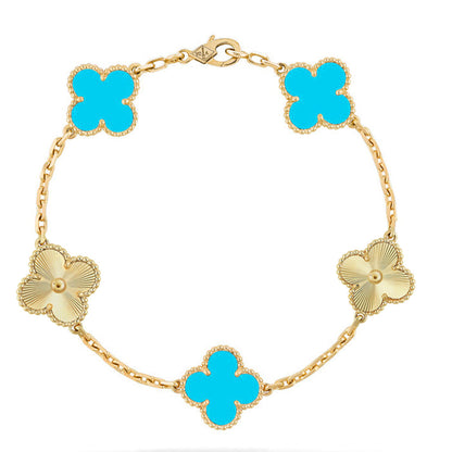 [Glow Jewelry]New  CLOVER 5 MOTIF TURQUOISE BRACELET COLLECTION