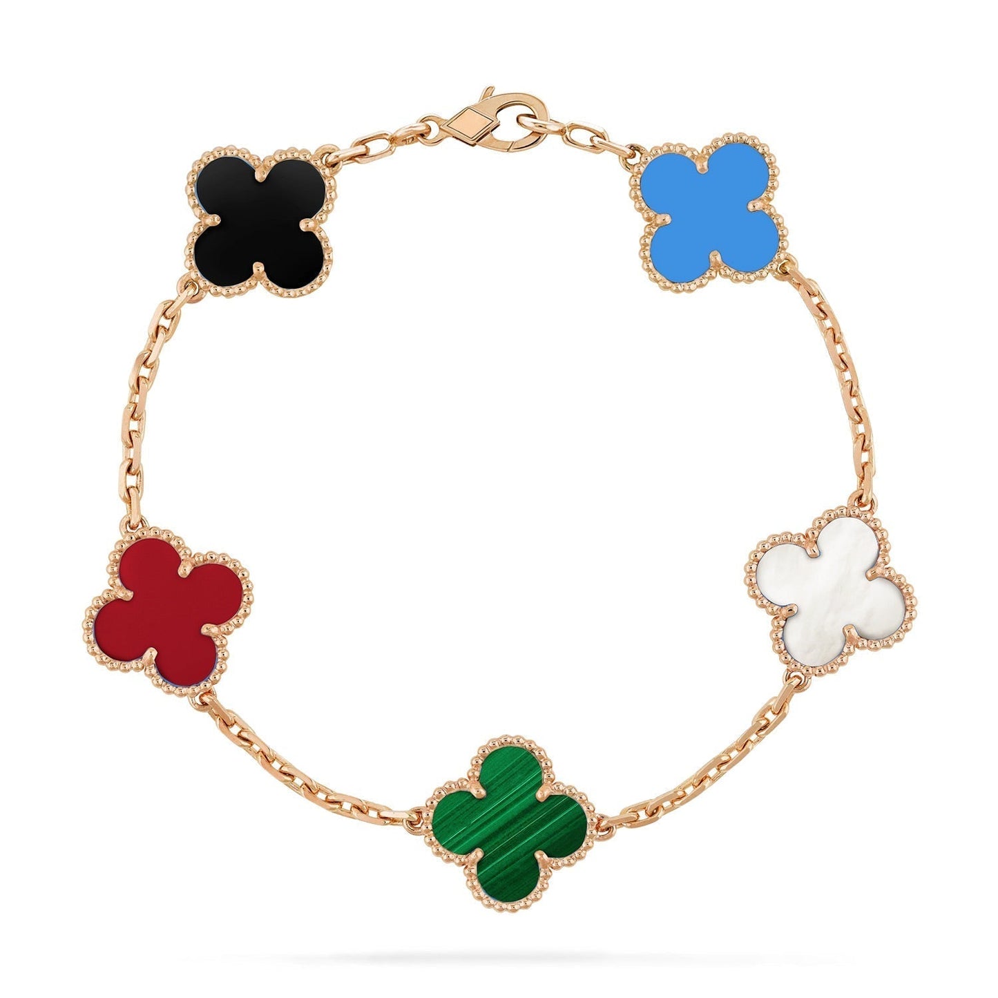 [Glow Jewelry]New CLOVER 5 MOTIFS MULTICOLOR BRACELET