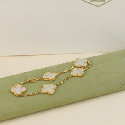 [Glow Jewelry]New CLOVER WHITE PEARL MOP 5 MOTIF BRACELET COLLECTION