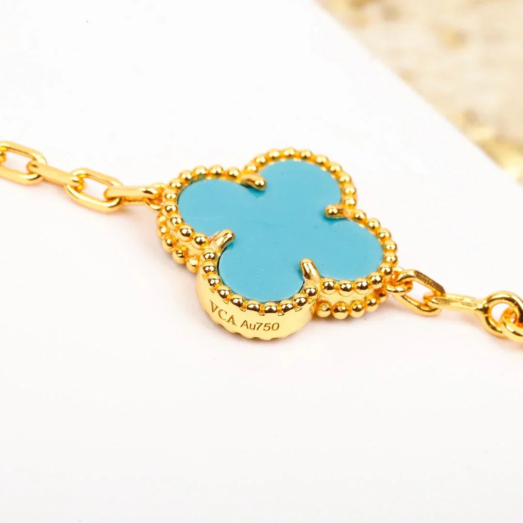 [Glow Jewelry]New  CLOVER 5 MOTIF TURQUOISE BRACELET COLLECTION