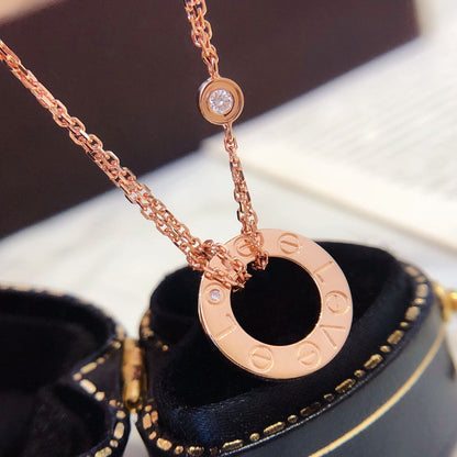 [Glow Jewelry]LOVE NECKLACE 16MM 2 DIAMONDS