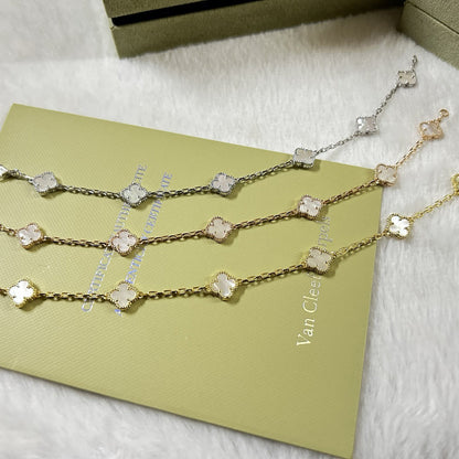 [¡®Glow Jewelry¡¯]CLOVER 6 MOTIF WHITE MOP BRACELET