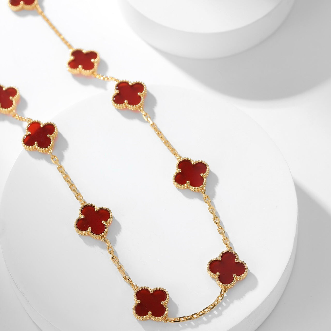 ¡®Glow Jewelry¡¯CLOVER 10 MOTIFS CARNELIAN NECKLACE