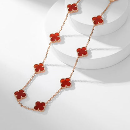 ¡®Glow Jewelry¡¯CLOVER 10 MOTIFS CARNELIAN NECKLACE