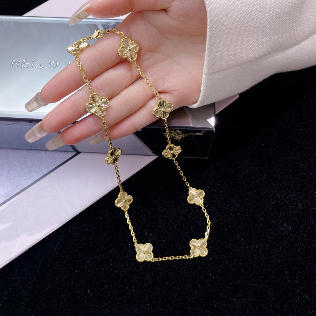 [Glow Jewelry]CLOVER 10 MOTIFS LASER NECKLACE