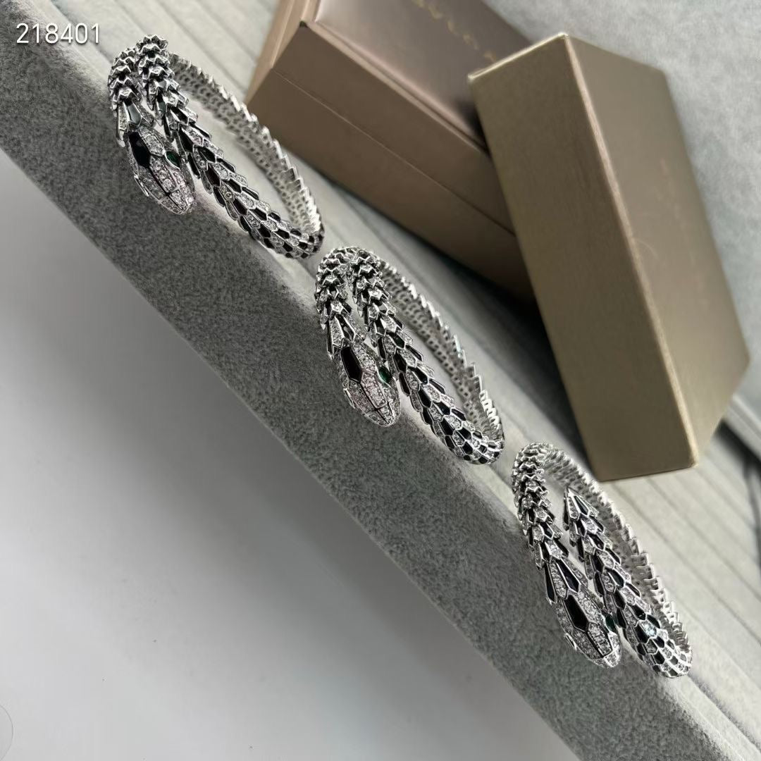 [Glow Jewelry】NEW OBSIDIAN & DIAMOND SERPENT BRACELET