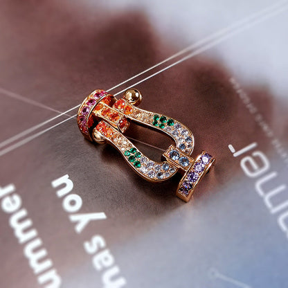 ¡®Glow Jewelry¡¯FORC LARGE HORSESHOE  COLORED DIAMOND BRACELET SILVER