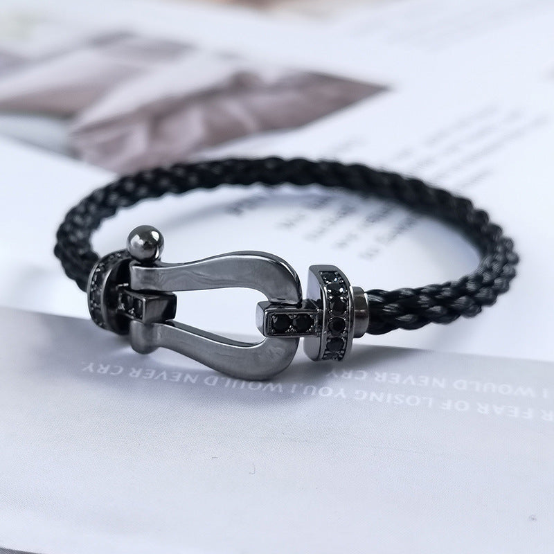 [Glow Jewelry]FORCE LARGE SERIES HORSESHOE BLACK SAMURAI BRACELET