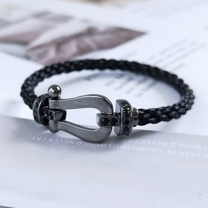 [Glow Jewelry]FORCE LARGE SERIES HORSESHOE BLACK SAMURAI BRACELET