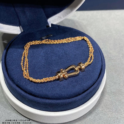 ¡®Glow Jewelry¡¯FORCE SMALL HORSESHOE  DIAMOND CHAIN ROPE BRACELET