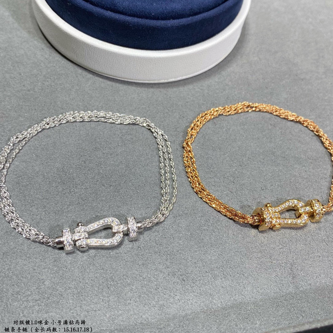 ¡®Glow Jewelry¡¯FORCE SMALL HORSESHOE  DIAMOND CHAIN ROPE BRACELET