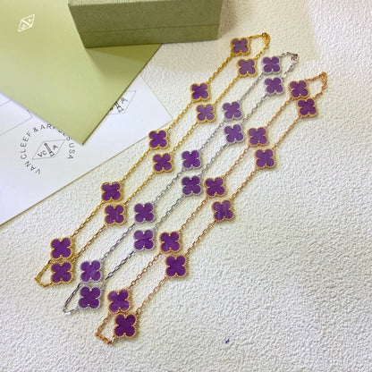 [Glow Jewelry Jewelry]CLOVER 10 MOTIFS  PURPLE VIOLET  NECKLACE