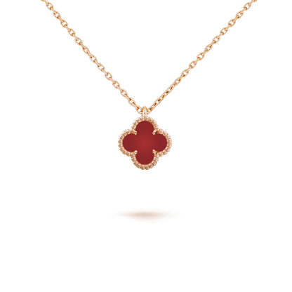 ¡®Glow Jewelry¡¯CLOVER MINI 9.5MM WHITE CARNELIANS NECKLACE