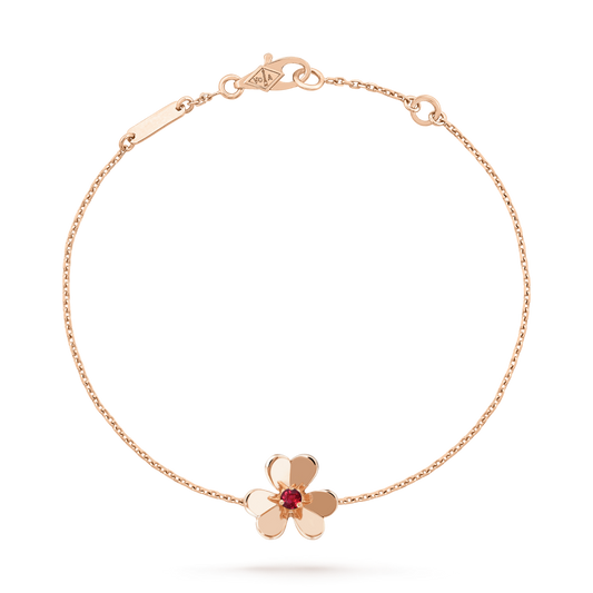 [Glow Jewelry]FRIVOLE GOLD FLOWER PINK MALACHITE BRACELET