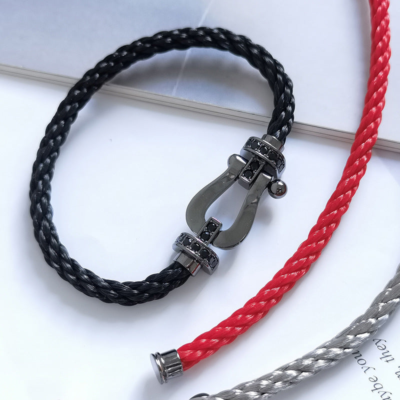 [Glow Jewelry]FORCE LARGE SERIES HORSESHOE BLACK SAMURAI BRACELET