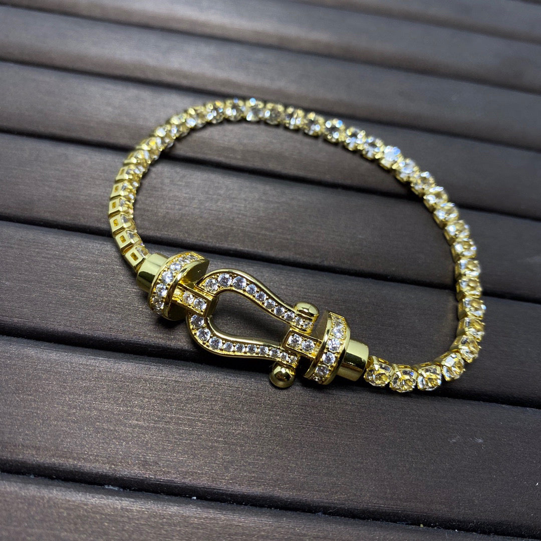¡®Glow Jewelry¡¯FORCE  LARGE HORSESHOE FULL DIAMOND TENNIS BRACELET