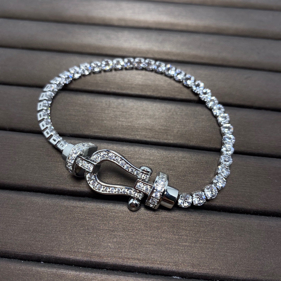 ¡®Glow Jewelry¡¯FORCE  LARGE HORSESHOE FULL DIAMOND TENNIS BRACELET